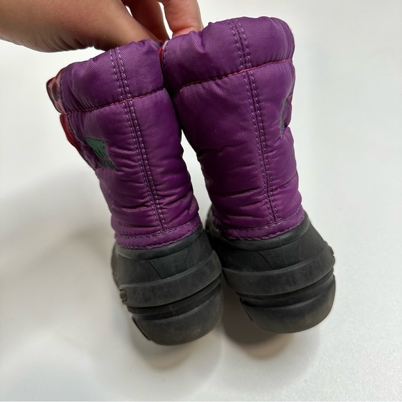 Sorel Toddler Purple Pink Floral Winter Boots Insulated Waterproof Size 6 - Picture 4 of 7